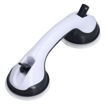2pcs Shower Handle Curved Design Double Lock Security Toolless Installation Plastic Shower Support Bar for Elderly