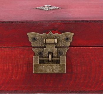 Jewelry Box Antique Wooden Photography Shooting Props Desktop Storage Box with Lock