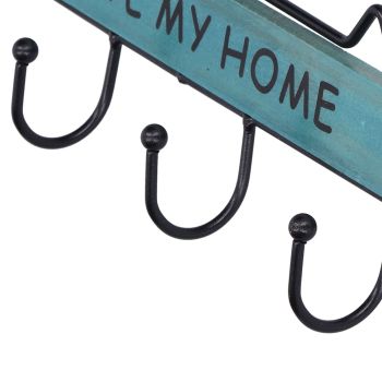 Wood Wall Hanger Wall Mounted Clothes Holder Coat Rack Key Hook for Cloakroom KitchenGreen