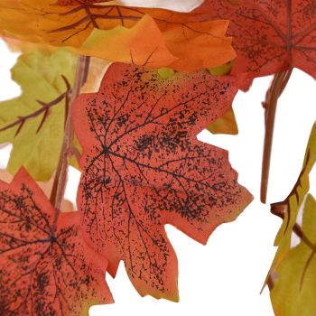Decorative Artificial Maple Garland Fall Leaf Garland Decoration Thanksgiving Halloween Fake Maple VineDouble Maple Leaf Rattan Type A