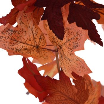 Decorative Artificial Maple Garland Fall Leaf Garland Decoration Thanksgiving Halloween Fake Maple VineDouble Maple Leaf Rattan Type C