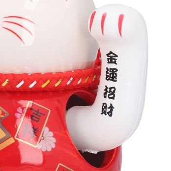 6in Fortune Cat Ceramic Waving Lucky Cat Ornament Home Decoration for Bedroom Car OfficeType 1