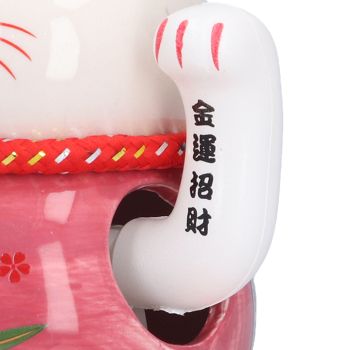 6in Fortune Cat Ceramic Waving Lucky Cat Ornament Home Decoration for Bedroom Car OfficeType 4