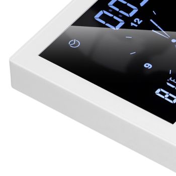 5in Wall Shower Clock Digital Timer Alarm Temperature Humidity Display Waterproof for Home BathroomWhite