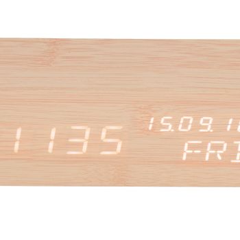 LED Digital Alarm Clock Wooden Alarm Clock Sound Control 3 Brightness Adjustment for Living Room Office