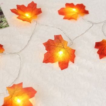 Maple Leaves String Lights 4m/13.12ft 40LEDs Twinkle Hanging Lighting Decorations for Christmas Halloween