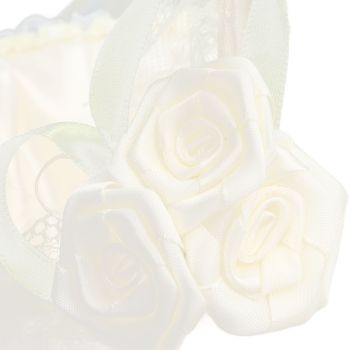 Wedding White Flower Basket Sufficient Capacity Lace Edge Elegant Romantic Flower Basket for Wedding Photography Props