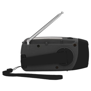 Hand Crank Solar Radio with LED Flashlight Portable FM AM WB USB Radio for Emergency Disaster PreventionBlack Japanese