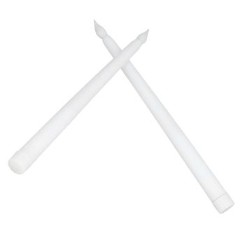 2pcs LED Taper Candles Battery Powered Flameless LED Candle Sticks for Festival Wedding Birthday Party White Shell