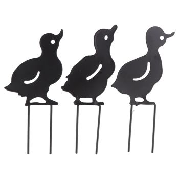 4Pcs Metal Duck Decorative Garden Stakes Cute Animal Hollow Design Black Iron Art Duck Decoration for Courtyard Lawn Garden