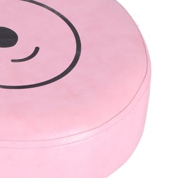 Small Under Desk Footrest Cute Cartoon Ottoman with 4 Stable Log Legs for Children
