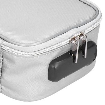 Fireproof Document Bag with Lock Portable Small Fireproof Document Bag for Home Office TravelSilver