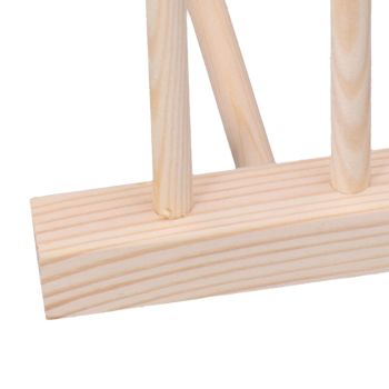 Bamboo Dish Plate Lightweight Portable Environmental Friendly Durable Pine Wood Dish Rack3 Grids 18cm