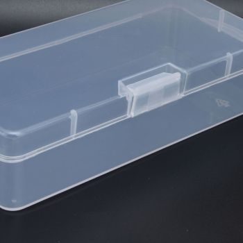 Transparent Storage Box Clear Plastic Container with Hinged Cover for Small ObjectsCrafts Beads Jewelry