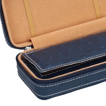 Watch Storage Box Ostrich Pattern Zippered Artificial Leather Watch Bag for Watch Holders Watch Maintenance Master