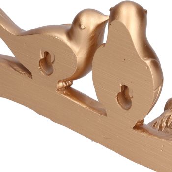 Coat Hook Resin Bird Key Hanger Wall Mounted Hat Towel Bag Hanger for Home Living Room KitchenGold