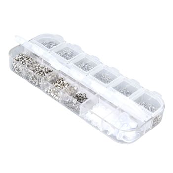 Glasses Repair Kit Eyeglass Screws Set with Nut Screwdriver Tweezer for Cellphone Tablet Watch Clock Glasses