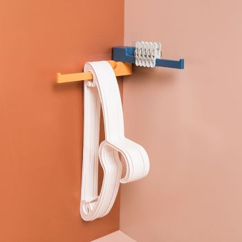Rotatable Wall Hook Punching Free Installation Waterproof Large Storage Capacity Folding Towel HookBlue