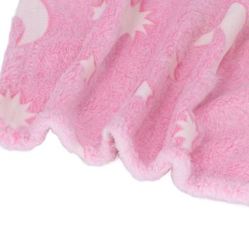 1.52x1M Luminous Blanket Double Sided Polyester Glowing Blanket Bedroom Air Conditioning Blanket for KidsPink