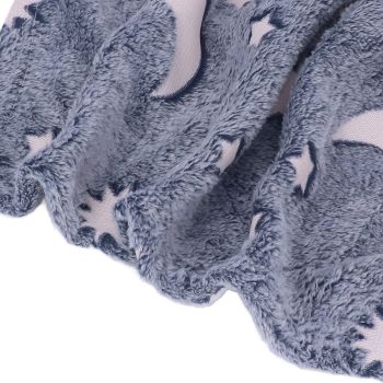 1.52x1M Luminous Blanket Double Sided Polyester Glowing Blanket Bedroom Air Conditioning Blanket for KidsDusty Blue