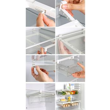 Clear Organizing Bin Durable ABS PET Drawer Type Transparent Design Wide Application Egg Storage BinVegetable Bin with Holder