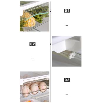 Clear Organizing Bin Durable ABS PET Drawer Type Transparent Design Wide Application Egg Storage BinEgg Bin with Holder
