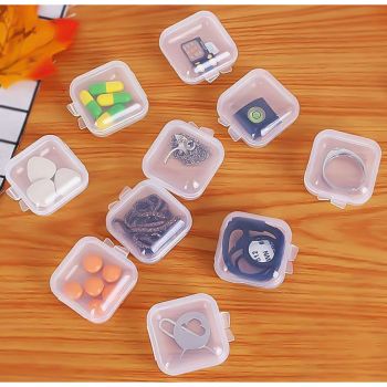 Small Clear Box Transparent Sturdy Durable PP Glossy Surface Wide Application Bead Box for Jewelry Pills Earplug