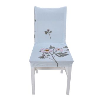 4Pcs Chair Slipcover High Elasticity Stylish Elegant Design Dustproof Dining Chair Cover for Hotel Office BanquetRose Spread