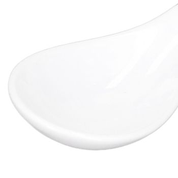 4PCS White Ceramic Spoon Coffee Scoop Dessert Ice Cream Scoop Tableware Spoon for Kitchen