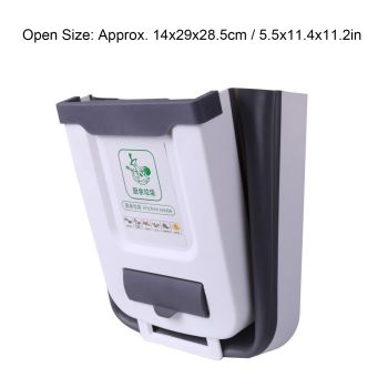 Collapsible Trash Can Household Hanging Folding Waste Bin for Living Room Kitchen BedroomGray L (10L)