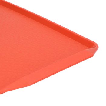 3PCS Colorful Food Tray Rectangle Thickened Binaural Plastic Tray Heat Resistance Stackable Cafeteria Trays for HotelOrange