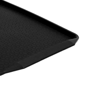 3PCS Colorful Food Tray Rectangle Thickened Binaural Plastic Tray Heat Resistance Stackable Cafeteria Trays for HotelBlack