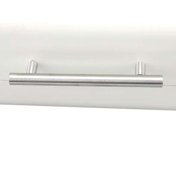 Bread Bin Large Capacity Save Countertop Space Bread Storage Container with Clamshell Door for Home Kitchen Office White