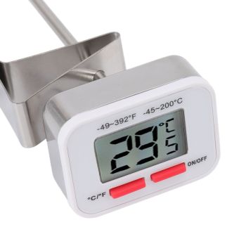 Food Thermometer Regulable Clip Large Display Screen Detachable Stainless Steel White Kitchen Thermometer