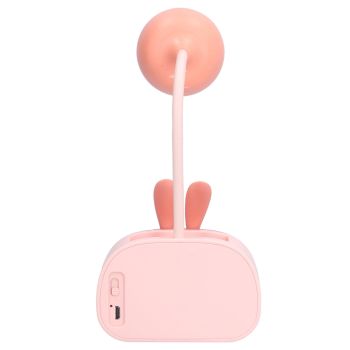 LED Folding Desk Lamp Cartoon Animal Multifunction Table Lamp Pen Holder Pencil Sharpener for Home OfficePink