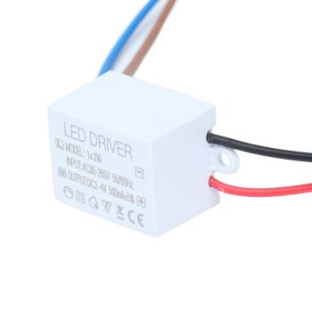 500mA 1X3W LED Driver Power Supply Driver Connector LED Lamp Transformer Input AC95‑265V Output 2‑4VDC