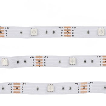 RGB LED Strip Lights Press Button Control 5V LED Lights with 3 Button Functions for Bedroom Kitchen Party Festivals5m / 16.4ft