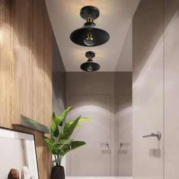 E27 Ceiling Light Industrial Black Wrought Iron Ceiling Lamp for Farm Kitchen Corridor 85‑240V