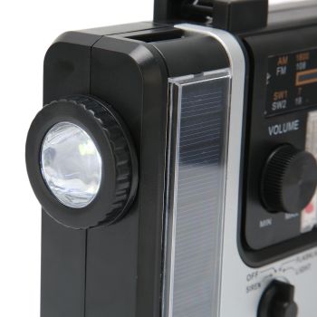 LED Hand Crank Radio AM FM SW Solar Dynamo Outdoor Emergency Radio with Portable Flashlight