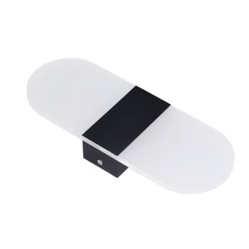 LED Wall Light Acrylic 360° Up Down 6W Warm Modern Wall Lamp for Hallway Bedroom Restaurant 90‑265V Black