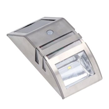 Solar Wall Lamp PIR Human Body Induction High Sensitivity White Light 40LM Stainless Steel Solar Wall Light