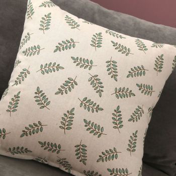 Home Pillow Case Sofa Cushion Accessories Linen Nordic Style Daily Use Home Textiles Small Green Leaves 45x45