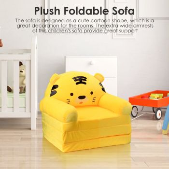2‑in‑1 Foldable Sofa for Kids Lovely Futon Sofa Children Couch Room Decoration