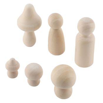 Mini DIY Wood Mushroom Crafts Unpainted Crafts Unfinished Wooden Mushroom