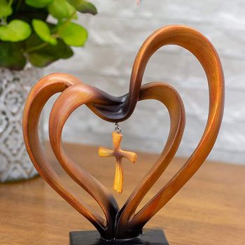 Jesus Entwined Hearts Cross Easter Jesus Cross Ornament Jesus Intertwined Hearts Cross Craft Home Decor