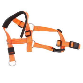 Dog Head Collar Breathable Dog Head Harness Dog Mouth Cover with Adjustable Strap for Outdoor Orange L