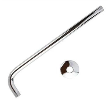 Shower Arm Pipe 50m Total Length 20mm Diameter Round Stainless Steel Chrome Plated Rust Resistance Shower Head Arm