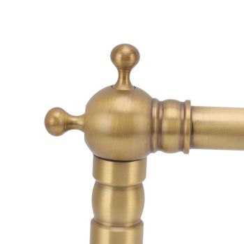 European Antique Brass Bathroom Faucet Double Handle Cross Knob Kitchen Faucet Hot Cold Water Tap