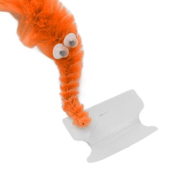 20 Pcs Furry Worm Soft Touch Plush Material Cute Style DIY Compact Portable Fuzzy Worms for Party Orange