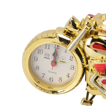 Motorcycle Alarm Clock Ingenious Vintage Simulation Motorcycle Model Alarm Clock for Children Home Car Office 168C Gold, Dual Color